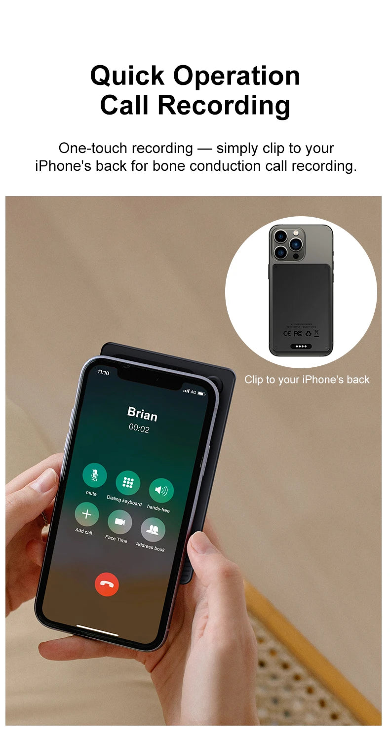 AI Smart Note Taker Voice Recorder 64GB Memory App Control Transcribe Summarize and Translate Audio for Education and Office